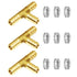 Joywayus 3/8" Hose Barb Fitting, Tee 3 Way Brass Intersection/Split Fitting for Water/Fuel/Air
