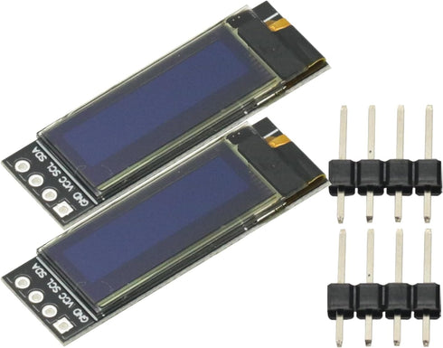 GODIYMODULES 2Pcs 0.91 Inch OLED Screen 128x32 IIC I2C Screen White LCD OLED