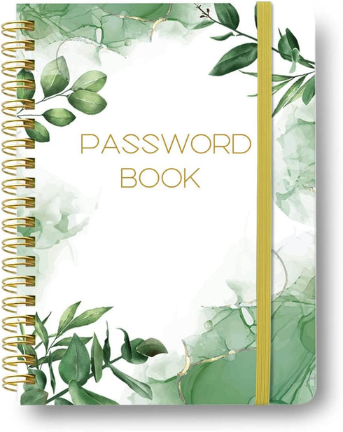 Password Book with Alphabetical Tabs - Spiral Notebook for Recording Website Logins, Usernames & Passwords, 5.1 x 6.9 IN