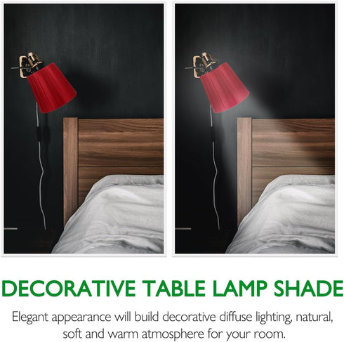 Bulb 5.43X5.11X3.54In Hemobllo Clip on Lamp Shade Cloth Lamp Cover for Light Lightweight Decorative Cover for Table