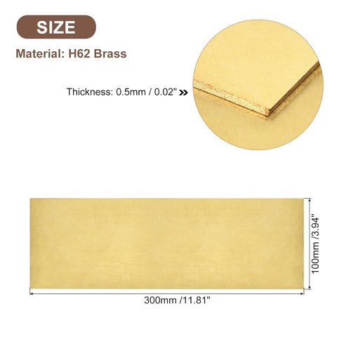 uxcell Brass Sheet, 12" x 4" Metal Sheets 0.02" Thickness for DIY Crafts and Electrical Repairs