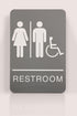 Headline Sign 5222 ADA Wheelchair Accessible Restroom Sign, 6 x 9 Inches, Light Gray/White, Made in USA