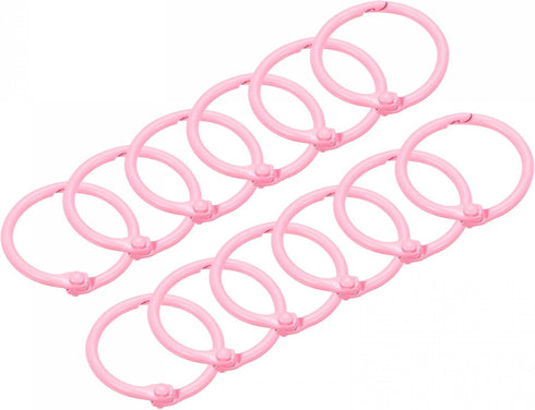 uxcell Loose-Leaf Binder Rings - 30mm/1.2 inch Metal Book Ring Key Holder, Pink, 12 Pack