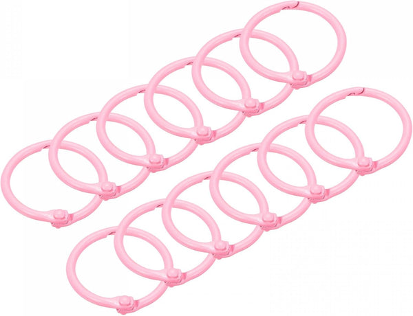 uxcell Loose-Leaf Binder Rings - 30mm/1.2 inch Metal Book Ring Key Holder, Pink, 12 Pack