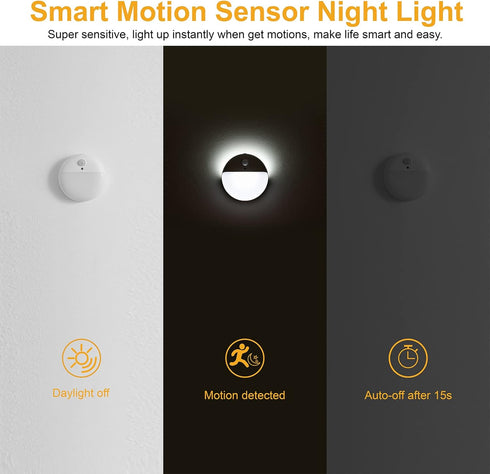 YUNLEX 6 Pack 2.6" 3 Dimmable Closet, Battery Night Light, Toilet Lights, Small Motion Senor Light, Stick on Lights