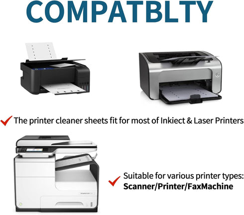 YCMobilya 15-Pack-Removes Debris8.5 11 Inches,Thickened Printer Cleaning Sheets Ink, Dust, Dirt & x Design,Durable&Easy