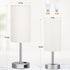 17.4Inch 3 Dimmable Bedside Touch Table Lamps for Bedroom Nightstand with USB-C USB-A Charging Ports White - Way
