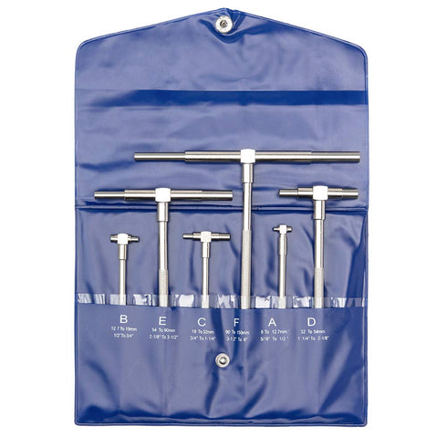 Beslands 6 Pc Telescoping Gage Set, 5/16" - 6" Range, T-Bore Hole