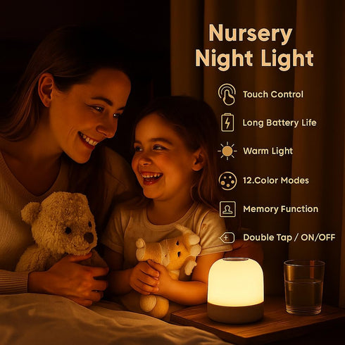 Saincustom Nursery,12 Dimming, Night Light for Kids, Baby Light for Colors Changing Modes & Stepless Nursery Night