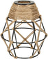 Aksipo 1 Pack Industrial Hemp Rope Pendant Lamp Shade, Small Vintage Boho Hanging