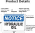 (2 Pack) Hydraulic Oil OSHA Notice Sign 10 Inch X 7 Inch Plastic Sign, Weather Resistant, UV Protected for Workplace, Business, and Construction Site, Made in the USA by SignMission