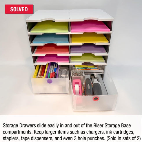 TierDrop Desktop Organizer Storage Drawers - Clear the Clutter and Keep Desk Accessories Organized (Set of 2)