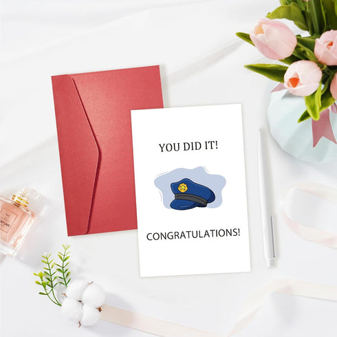 Qiavor Police Academy Graduation Card, You Did It Police Card, Police Promotion Card, Police Officer Congratulation