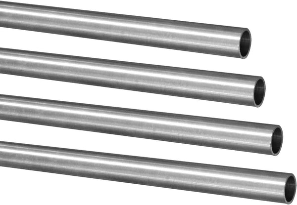5/16" OD 304 Stainless Steel Tube, 1mm Thickened Wall, 12" Length Round Metal Tube, 4 Pcs for Industrial Use
