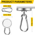 DIYMAG Magnetic Hooks,150LBS Strong Heavy Duty Neodymium Magnet Hooks with Swivel Carabiner Hook,Great for Your Refrigerator and Other Magnetic Surfaces, Pack of 4 by DIYMAG