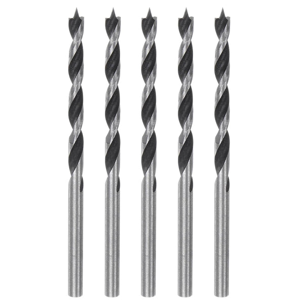 5pcs Brad Point Drill Bits 4mm (5/32''), Straight Round Shank Metric Spiral Twist Bits for Softwood and Hardwood