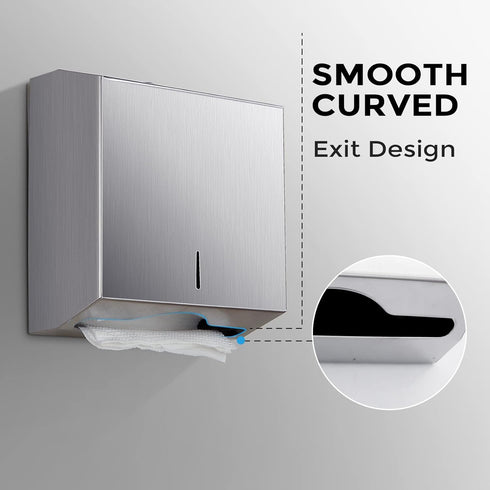 Paper Towel Dispenser Wall Mount - Multifold Trifold Paper Towel Dispensers, Large Capacity Stainless Steel Tissue