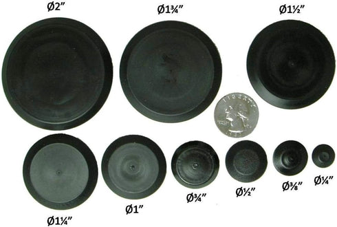 90 Piece Flush Mount Black Hole Plug Assortment for Auto Body and Sheet Metal