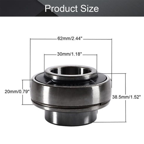 Othmro 1Pcs UC206 Deep Groove Ball Bearings, 1.18inch ID Shield Carbon Steel Bearings for Scooters, Skateboards, Inline
