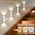 HIDEZHI (4, 7-Color) Rechargeable Smart LED Motion Sensor Ambient Light, Rechargeable Dynamic RGB LED Wall Lamp