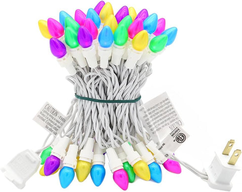 Easter String Lights LED Multi Color Glass C3 Lights 50 Count Easter