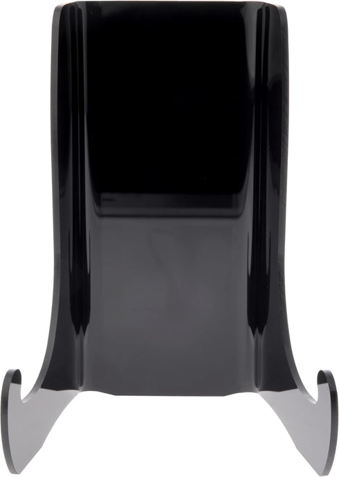Plymor Black Acrylic Flat Back Easel With Shallow Support Ledges, 6" H x 4" W x 3.25" D by Plymor