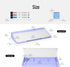 LOUKIN Glass Desktop Whiteboard, 15.3" x 5.6" with Dotted Surface, Includes 3 Markers & 1 Eraser (Purple)