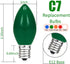 C7 Bulbs, Bulbs, E12 5Watt 25 Pack Replacement Multicolor Christmas Light Candelabra Base, Incandescent for Outdoor