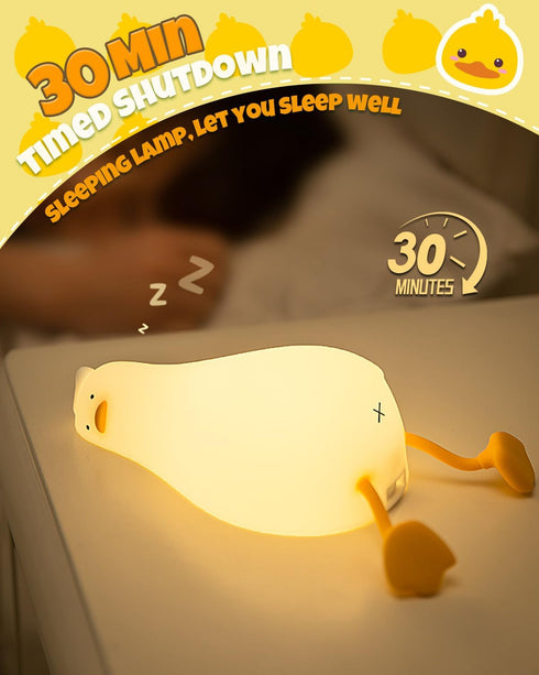 3 Dimmable, Cute Duck Night Light, Animal Lamp, Food Grade Silicone, Rechargeable, Level Squishy Nursery Nightlight