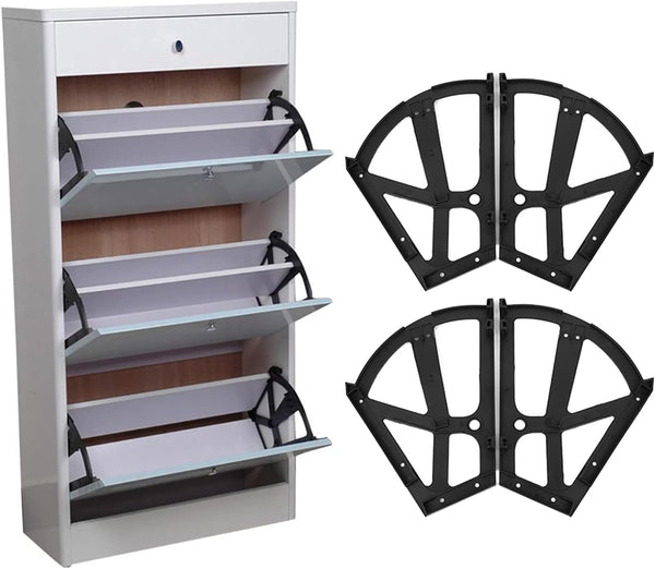 Shoe Cabinet Hinges, 4 Pcs Home Furniture Shoes Drawer Cabinet Hinge Flip