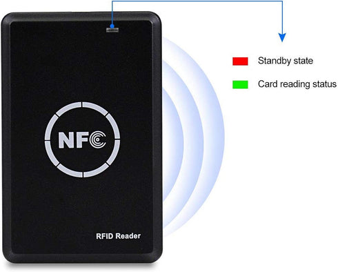 Godely 125khz 13.56Khz RFID NFC Reader Writer,Handheld Key fob Smart Reader Writer,Copier,ICID Dual Band Usage,LED