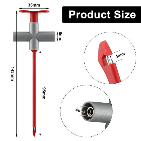 4 Pcs Puncture Probe P5010 Electrical Wire Piercing Test Clip Multimeter Piercing Probes Test Probes and Leads Automotive Test Cable Kit for Auto Testing Repairing Tool, Black and Red