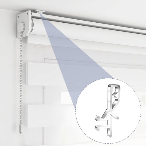 YBEATY 10 Pcs Hidden Channel Valance Clips Blind Valance Window Blind Clips Plastic Clear Blind Curtains Retainer