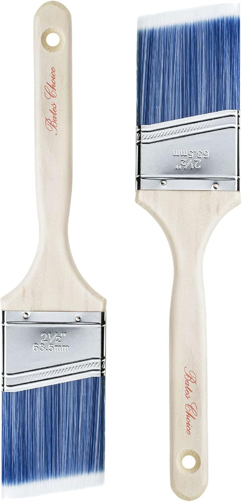 Bates Paint Brushes, 2.5 inches, 2 Pack Angle Brushes for Walls, Stain, Furniture Painting