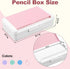Double Layer Pencil Box, Large Capacity Plastic Case with Snap-tight Lid for Office School Supplies