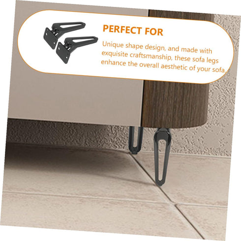 2pcs NUOBESTY Heavy Duty Metal Furniture Support Feet Black Sofa Legs Replacement for Couch Nightstand Tv Cabinet Bed