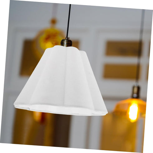 Unomor Fabric Scalloped Lampshade Replacement for Table Floor Wall Lamps Rustic Cloth Light Cover with Soft Diffused