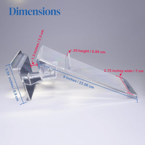 2 Pack Slatwall Swivel Shoe Display with Heel Rest, Clear Angled Retail Single Footwear Rack