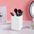 White Acrylic Pencil Pen Holder Cup 2 Pack, Modern Desk Accessories for Makeup Brush Storage, 2.6x2.6x4 inches