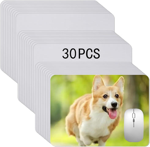 OKBA 30 PCS White Mouse pad for Heat Press Printing, Mousepad for Heat