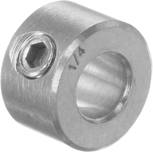 Shaft Collar 1/4" Bore 304 Stainless Steel Set Screw Collars, 1/2" OD, 1/3" Width for Wheel Barrow Axle, Machine Tools