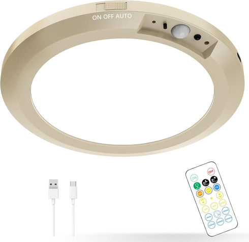 Battery Operated LED Celling Lights Fixture with Auto Motion Sensor, Smart Body