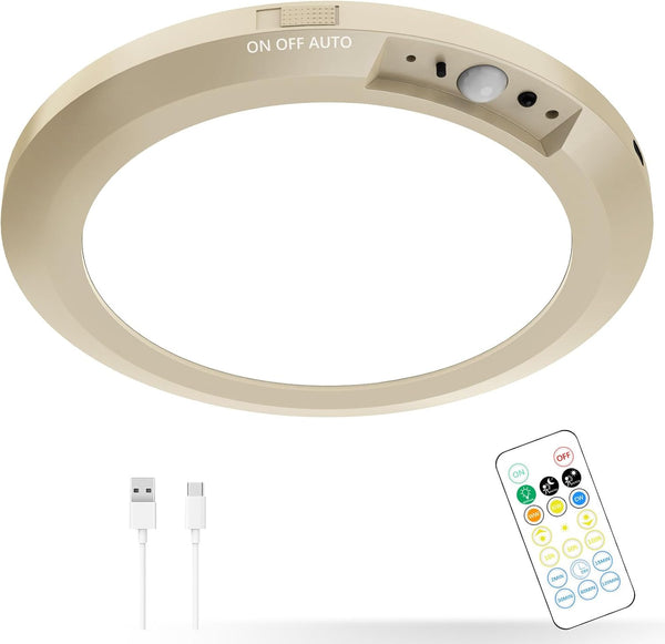 Battery Operated LED Celling Lights Fixture with Auto Motion Sensor, Smart Body