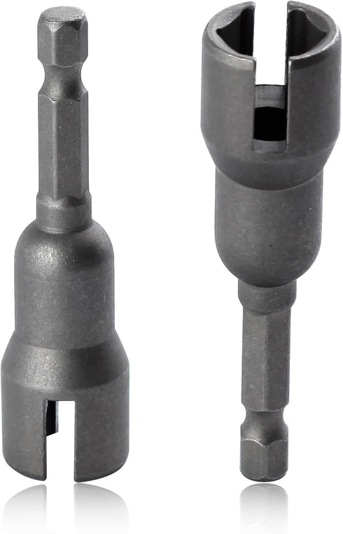 SPEEDWOX 2 Pcs Power Wing Nut Driver Set, 1/4 Inch Hex Shank Steel Drill Bits for Wing Nuts, Eye Screws
