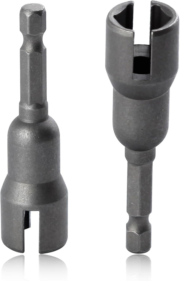 SPEEDWOX 2 Pcs Power Wing Nut Driver Set, 1/4 Inch Hex Shank Steel Drill Bits for Wing Nuts, Eye Screws