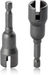 SPEEDWOX 2 Pcs Power Wing Nut Driver Set, 1/4 Inch Hex Shank Steel Drill Bits for Wing Nuts, Eye Screws