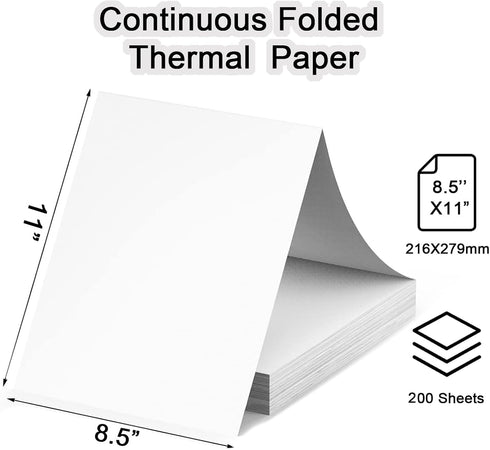 8.5 11 Inch, 200 M08F/A40 (200 Thermal Printer Paper x Sheets US Letter Size Thermal Paper, Compatible with Thermal