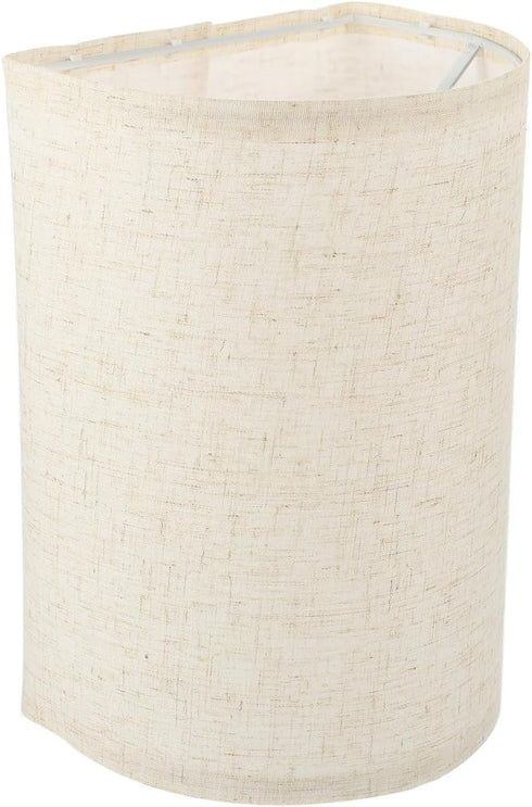 Burlap Semicircle Lampshades, Beige Fabric Lampshade for Table Lamp, Wall Sconce Lamp