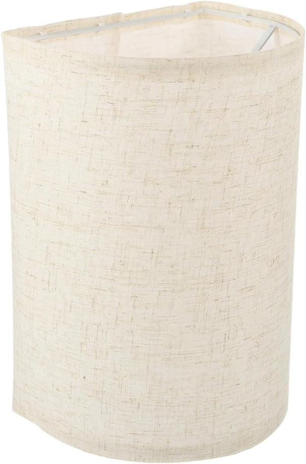 Burlap Semicircle Lampshades, Beige Fabric Lampshade for Table Lamp, Wall Sconce Lamp