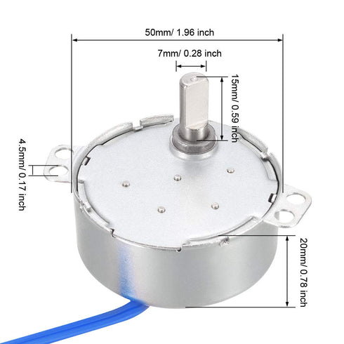 uxcell Synchronous Motor AC 100-127V, 10-12RPM, 50-60Hz, CCW/CW, 4W D Shaft